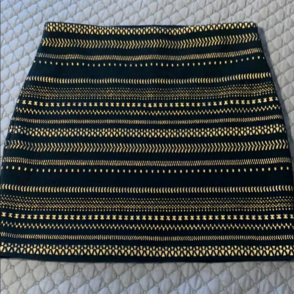 Express black and gold mini skirt